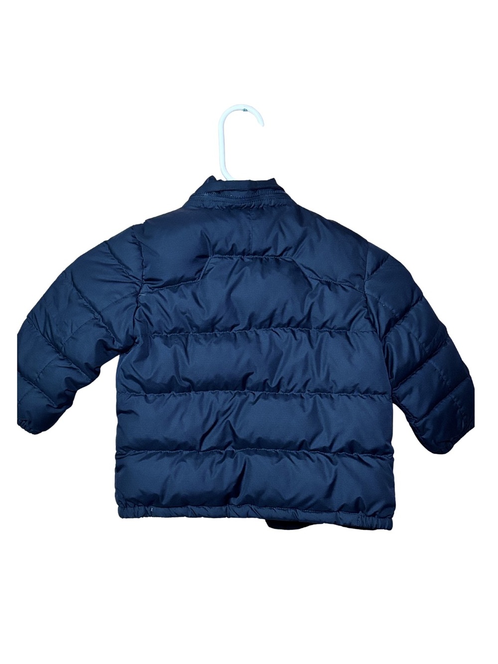 Ralph Lauren Navy Puffer Jacket with Yellow Accent - Picture 3 of 5
